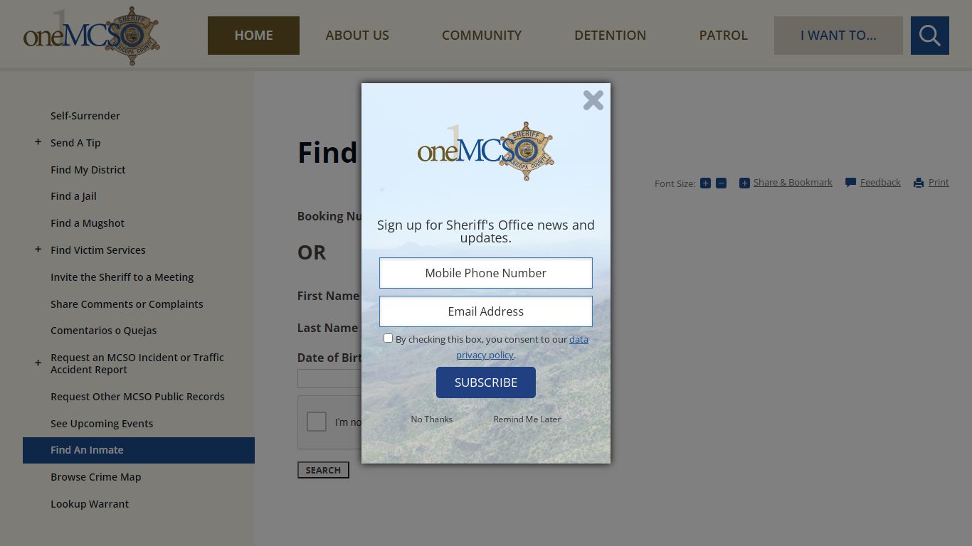 Find An Inmate | Maricopa County Sheriff's Office